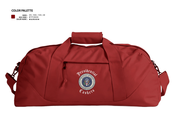 Duffle Bag, Presidential Caskets Platoon, Army, Teamtime, Team time, sublimation, custom sports apparel, team uniforms, spirit wear, spiritwear, sports uniforms, custom shirts, team store, custom team store, fundraiser sports, apparel fundraiser