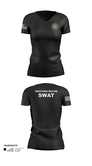 Womens Short Sleeve Vneck Shirt, Western Wayne SOT, Police, Teamtime, Team time, sublimation, custom sports apparel, team uniforms, spirit wear, spiritwear, sports uniforms, custom shirts, team store, custom team store, fundraiser sports, apparel fundraiser