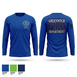 Long Sleeve Performance Shirt, Greenwich Fire Local 1042, Fire Department, Teamtime, Team time, sublimation, custom sports apparel, team uniforms, spirit wear, spiritwear, sports uniforms, custom shirts, team store, custom team store, fundraiser sports, apparel fundraiser