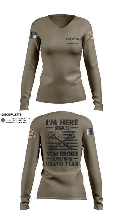 1/204th ADA 3113365 Women's Long Sleeve V-neck Shirt - 27