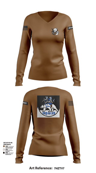 Womens Long Sleeve Vneck Shirt, Icehurst, , Teamtime, Team time, sublimation, custom sports apparel, team uniforms, spirit wear, spiritwear, sports uniforms, custom shirts, team store, custom team store, fundraiser sports, apparel fundraiser