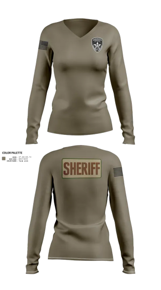 Womens Long Sleeve Vneck Shirt, Sheriff Emergency Response Team, Police, Teamtime, Team time, sublimation, custom sports apparel, team uniforms, spirit wear, spiritwear, sports uniforms, custom shirts, team store, custom team store, fundraiser sports, apparel fundraiser