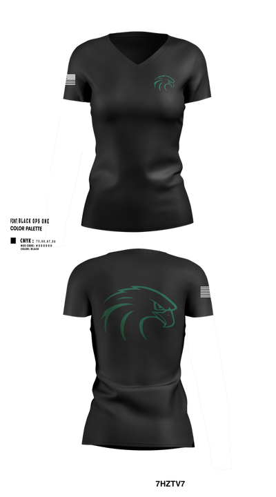 River Hawks 91218666 Women's Short Sleeve V-neck Shirt - 100