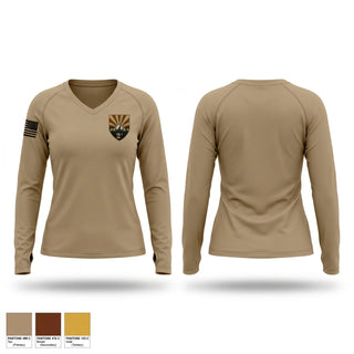Womens Long Sleeve Vneck Shirt, 355 MWD, Air Force, Teamtime, Team time, sublimation, custom sports apparel, team uniforms, spirit wear, spiritwear, sports uniforms, custom shirts, team store, custom team store, fundraiser sports, apparel fundraiser