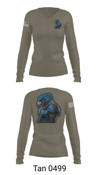 Battlehawks 56996020 Women's Long Sleeve V-neck Shirt - 77