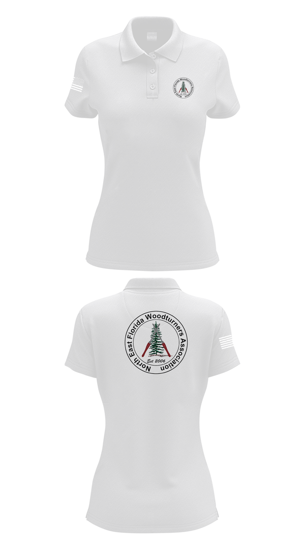 Womens Short Sleeve Performance Polo, Northeast Florida Woodturning Association, , Teamtime, Team time, sublimation, custom sports apparel, team uniforms, spirit wear, spiritwear, sports uniforms, custom shirts, team store, custom team store, fundraiser sports, apparel fundraiser