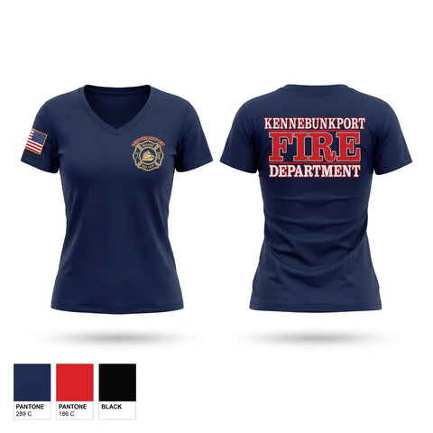 Womens Short Sleeve Vneck Shirt, Kennebunkport Fire Department, Fire Department, Teamtime, Team time, sublimation, custom sports apparel, team uniforms, spirit wear, spiritwear, sports uniforms, custom shirts, team store, custom team store, fundraiser sports, apparel fundraiser