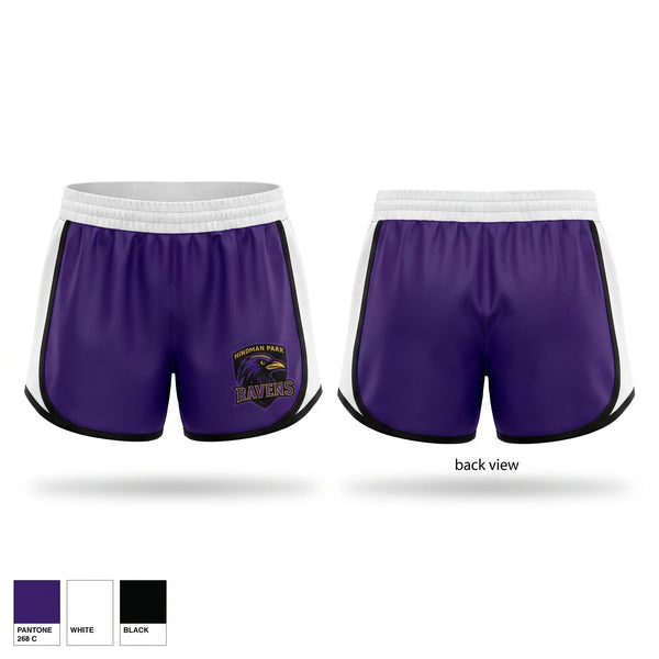 Womens Shorts, Hindman Park Ravens, Men's Basketball, Teamtime, Team time, sublimation, custom sports apparel, team uniforms, spirit wear, spiritwear, sports uniforms, custom shirts, team store, custom team store, fundraiser sports, apparel fundraiser