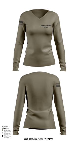 Womens Long Sleeve Vneck Shirt, Combat Weapons Depart., , Teamtime, Team time, sublimation, custom sports apparel, team uniforms, spirit wear, spiritwear, sports uniforms, custom shirts, team store, custom team store, fundraiser sports, apparel fundraiser
