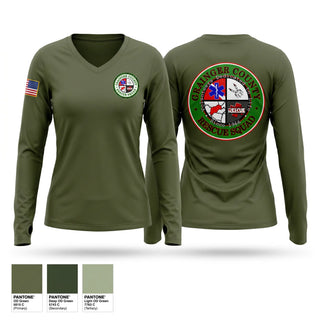 Womens Long Sleeve Vneck Shirt, Grainger County Rescue Squad, EMS/EMT, Teamtime, Team time, sublimation, custom sports apparel, team uniforms, spirit wear, spiritwear, sports uniforms, custom shirts, team store, custom team store, fundraiser sports, apparel fundraiser