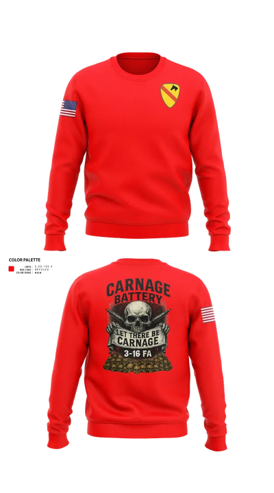Carnage BTRY, 3-16 FA 36678327 Crew Neck Sweatshirt - 21