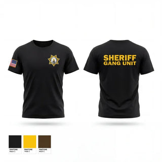 Old School Cotton Feel Shirt, SHERIFF GANG UNIT, Police, Teamtime, Team time, sublimation, custom sports apparel, team uniforms, spirit wear, spiritwear, sports uniforms, custom shirts, team store, custom team store, fundraiser sports, apparel fundraiser