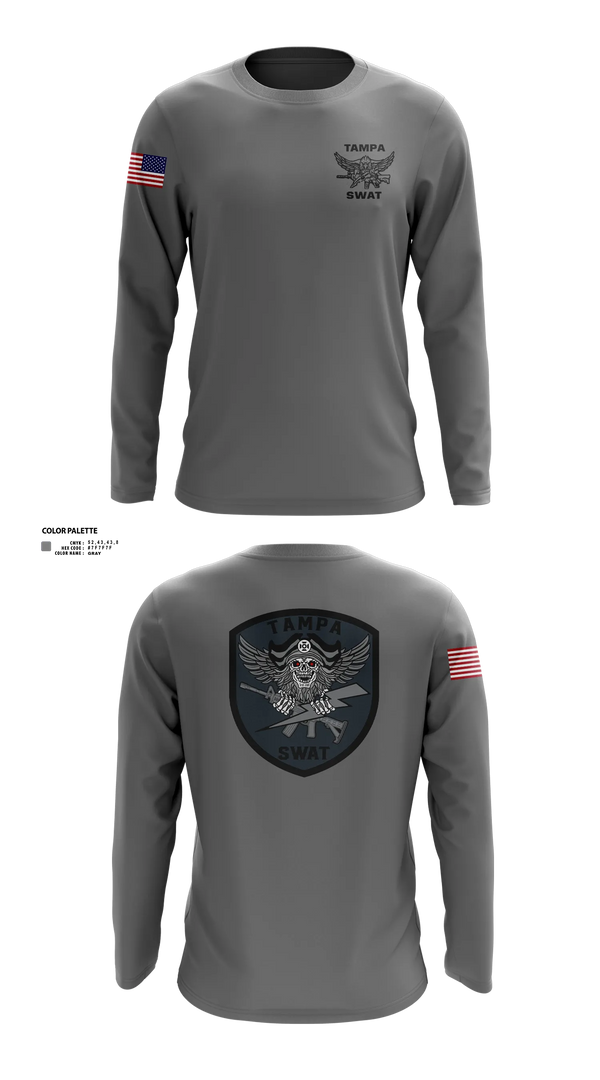Long Sleeve Performance Shirt, Tampa SWAT, Police, Teamtime, Team time, sublimation, custom sports apparel, team uniforms, spirit wear, spiritwear, sports uniforms, custom shirts, team store, custom team store, fundraiser sports, apparel fundraiser