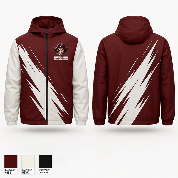 Windbreaker, Pulaski County Cross Country, Cross Country, Teamtime, Team time, sublimation, custom sports apparel, team uniforms, spirit wear, spiritwear, sports uniforms, custom shirts, team store, custom team store, fundraiser sports, apparel fundraiser