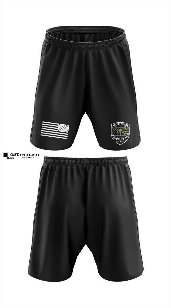 Athletic Shorts With Pockets, Mayflower Police Department, Police, Teamtime, Team time, sublimation, custom sports apparel, team uniforms, spirit wear, spiritwear, sports uniforms, custom shirts, team store, custom team store, fundraiser sports, apparel fundraiser