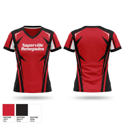 Naperville Renegades Women's Short Sleeve V-neck Shirt - 1