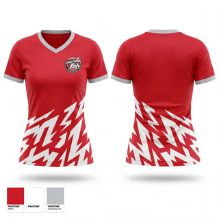 Womens Soccer Jersey, Amherst Lightning, Women's Soccer, Teamtime, Team time, sublimation, custom sports apparel, team uniforms, spirit wear, spiritwear, sports uniforms, custom shirts, team store, custom team store, fundraiser sports, apparel fundraiser