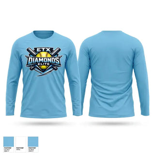 Long Sleeve Performance Shirt, ETX Diamonds Elite, Softball, Teamtime, Team time, sublimation, custom sports apparel, team uniforms, spirit wear, spiritwear, sports uniforms, custom shirts, team store, custom team store, fundraiser sports, apparel fundraiser
