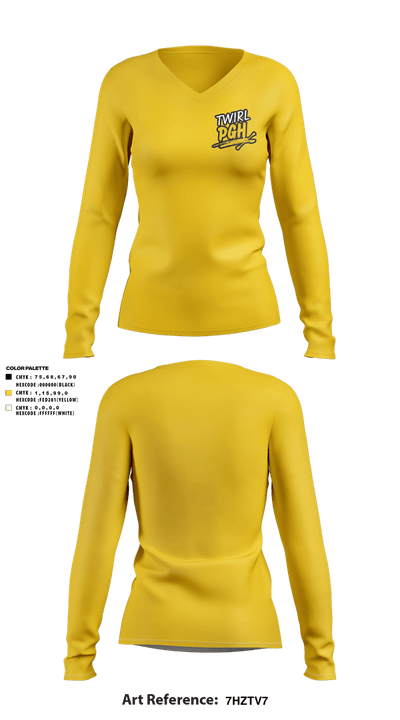 Twirl PGH 8143457 Women's Long Sleeve V-neck Shirt - 5