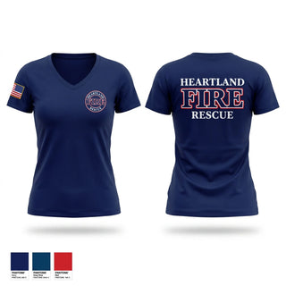 Womens Short Sleeve Vneck Shirt, Heartland Fire, Fire Department, Teamtime, Team time, sublimation, custom sports apparel, team uniforms, spirit wear, spiritwear, sports uniforms, custom shirts, team store, custom team store, fundraiser sports, apparel fundraiser