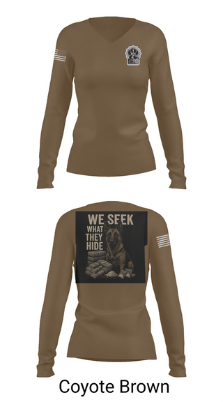 Womens Long Sleeve Vneck Shirt, Narcotics K9, , Teamtime, Team time, sublimation, custom sports apparel, team uniforms, spirit wear, spiritwear, sports uniforms, custom shirts, team store, custom team store, fundraiser sports, apparel fundraiser