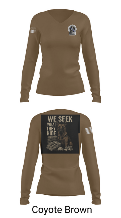 Narcotics K9 63808896 Women's Long Sleeve V-neck Shirt - 16