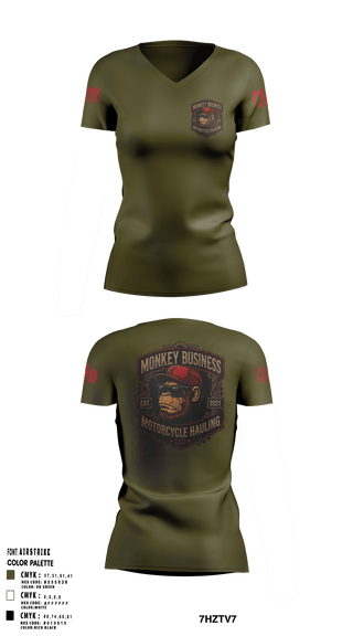 Womens Short Sleeve Vneck Shirt, Monkey Business Motorcycle Hauling, , Teamtime, Team time, sublimation, custom sports apparel, team uniforms, spirit wear, spiritwear, sports uniforms, custom shirts, team store, custom team store, fundraiser sports, apparel fundraiser