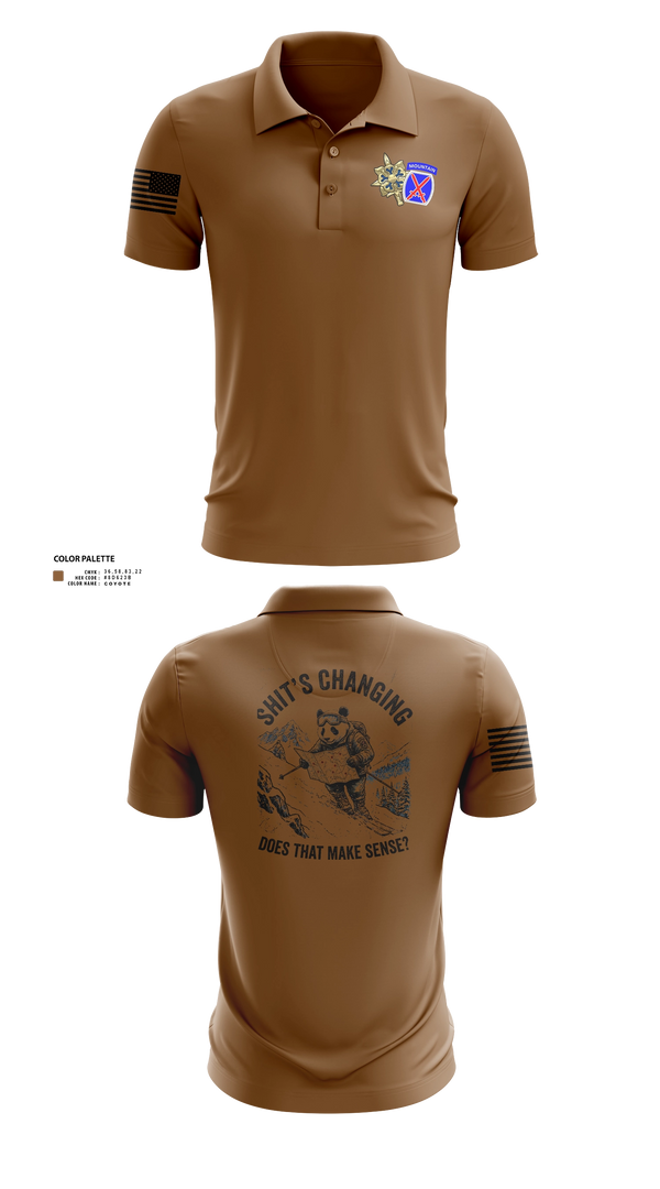 Short Sleeve Performance Polo, 10th MTN, G2 ACE, Army, Teamtime, Team time, sublimation, custom sports apparel, team uniforms, spirit wear, spiritwear, sports uniforms, custom shirts, team store, custom team store, fundraiser sports, apparel fundraiser