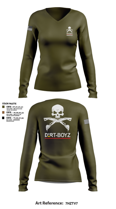 DirtBoyz 22513756 Women's Long Sleeve V-neck Shirt - 1