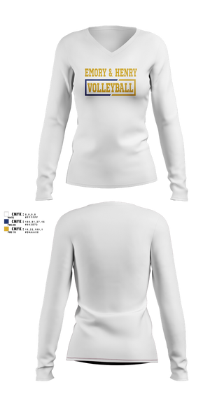 Womens Long Sleeve Vneck Shirt, Emory & Henry Volleyball, Women's Volleyball, Teamtime, Team time, sublimation, custom sports apparel, team uniforms, spirit wear, spiritwear, sports uniforms, custom shirts, team store, custom team store, fundraiser sports, apparel fundraiser