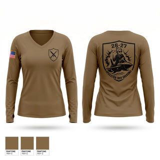Womens Long Sleeve Vneck Shirt, OIG, Army, Teamtime, Team time, sublimation, custom sports apparel, team uniforms, spirit wear, spiritwear, sports uniforms, custom shirts, team store, custom team store, fundraiser sports, apparel fundraiser