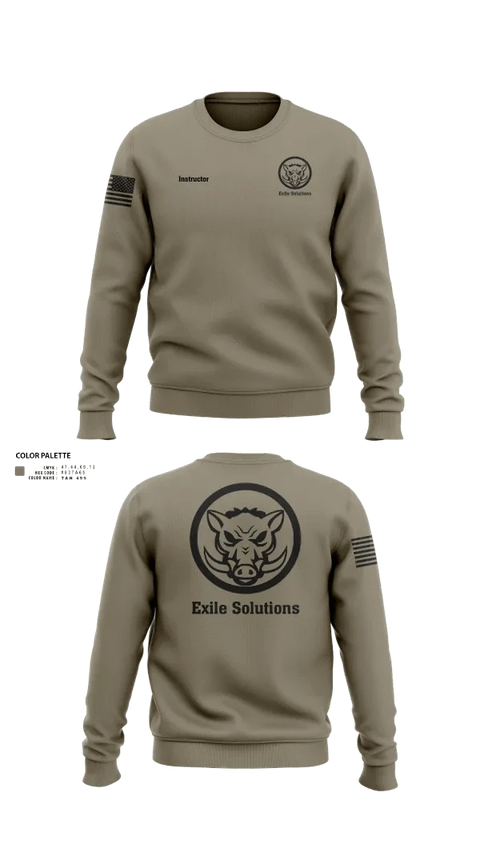 Crew Neck Sweatshirt, Exile Solutions, Police, Teamtime, Team time, sublimation, custom sports apparel, team uniforms, spirit wear, spiritwear, sports uniforms, custom shirts, team store, custom team store, fundraiser sports, apparel fundraiser