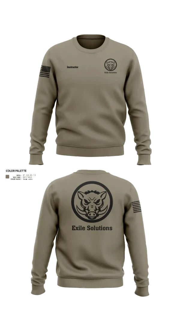 Crew Neck Sweatshirt, Exile Solutions, Police, Teamtime, Team time, sublimation, custom sports apparel, team uniforms, spirit wear, spiritwear, sports uniforms, custom shirts, team store, custom team store, fundraiser sports, apparel fundraiser