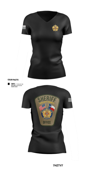 Womens Short Sleeve Vneck Shirt, Willacy County Sheriff's Office, Police, Teamtime, Team time, sublimation, custom sports apparel, team uniforms, spirit wear, spiritwear, sports uniforms, custom shirts, team store, custom team store, fundraiser sports, apparel fundraiser