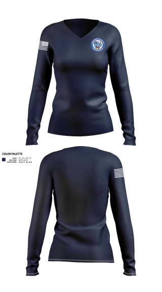 Womens Long Sleeve Vneck Shirt, Bourbon County Fire and Rescue, Fire Department, Teamtime, Team time, sublimation, custom sports apparel, team uniforms, spirit wear, spiritwear, sports uniforms, custom shirts, team store, custom team store, fundraiser sports, apparel fundraiser