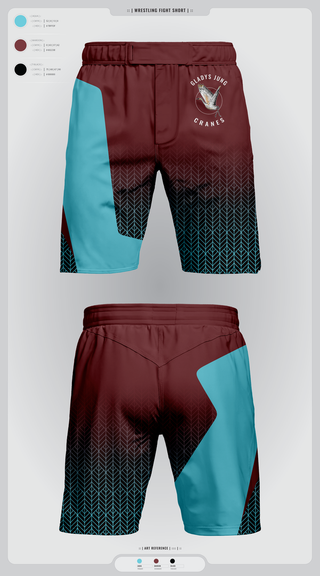 Fight Shorts, Cranes, Spirit Store, Teamtime, Team time, sublimation, custom sports apparel, team uniforms, spirit wear, spiritwear, sports uniforms, custom shirts, team store, custom team store, fundraiser sports, apparel fundraiser