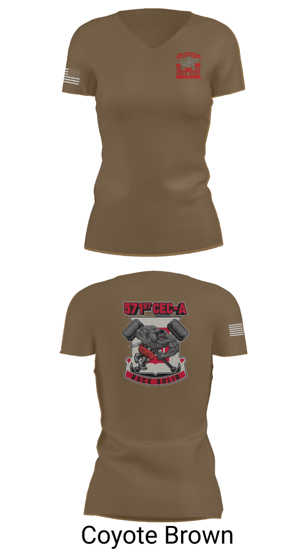 Womens Short Sleeve Vneck Shirt, 571st CEC-A, , Teamtime, Team time, sublimation, custom sports apparel, team uniforms, spirit wear, spiritwear, sports uniforms, custom shirts, team store, custom team store, fundraiser sports, apparel fundraiser
