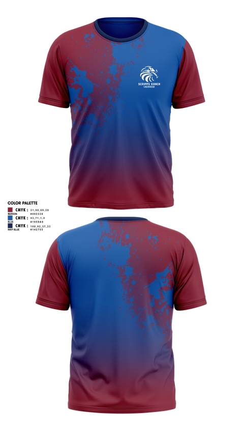 Short Sleeve Performance Shirt, Scripps Ranch Lacrosse, Men's Lacrosse, Teamtime, Team time, sublimation, custom sports apparel, team uniforms, spirit wear, spiritwear, sports uniforms, custom shirts, team store, custom team store, fundraiser sports, apparel fundraiser