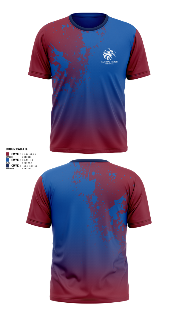 Short Sleeve Performance Shirt, Scripps Ranch Lacrosse, Men's Lacrosse, Teamtime, Team time, sublimation, custom sports apparel, team uniforms, spirit wear, spiritwear, sports uniforms, custom shirts, team store, custom team store, fundraiser sports, apparel fundraiser