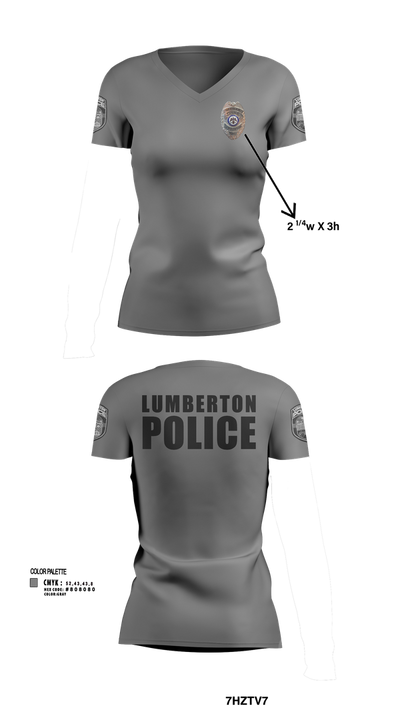 LUMBERTON POLICE 73149623 Women's Short Sleeve V-neck Shirt - 104