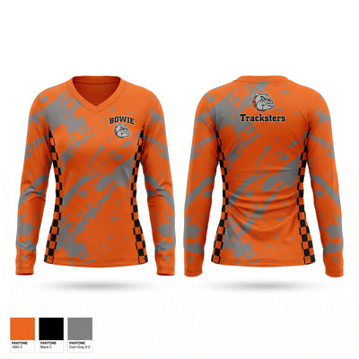 Bowie Boys & Girls Club Tracksters Women's Long Sleeve V-neck Shirt - 1