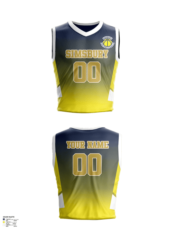 Mens Basketball Jersey, Simsbury, Men's Basketball, Teamtime, Team time, sublimation, custom sports apparel, team uniforms, spirit wear, spiritwear, sports uniforms, custom shirts, team store, custom team store, fundraiser sports, apparel fundraiser