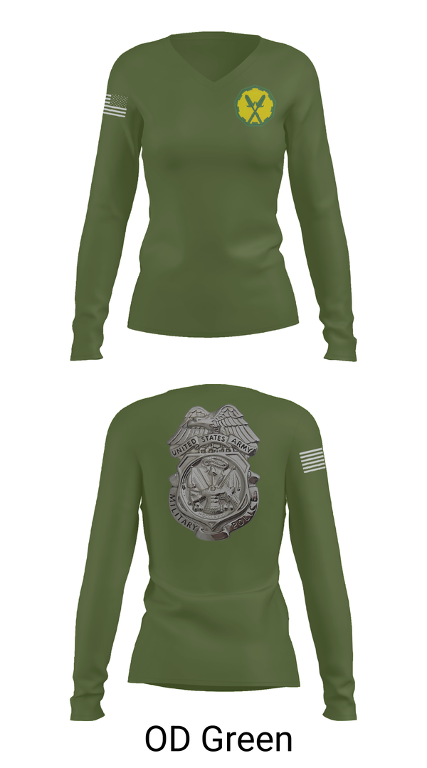 Womens Long Sleeve Vneck Shirt, 88th Military Police Company, , Teamtime, Team time, sublimation, custom sports apparel, team uniforms, spirit wear, spiritwear, sports uniforms, custom shirts, team store, custom team store, fundraiser sports, apparel fundraiser