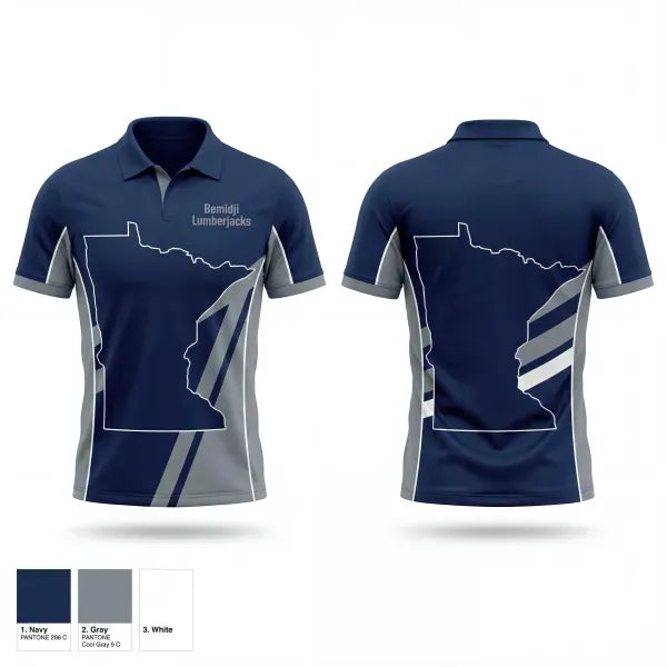 Short Sleeve Performance Polo, Bemidji Lumberjacks, Men's Basketball, Teamtime, Team time, sublimation, custom sports apparel, team uniforms, spirit wear, spiritwear, sports uniforms, custom shirts, team store, custom team store, fundraiser sports, apparel fundraiser