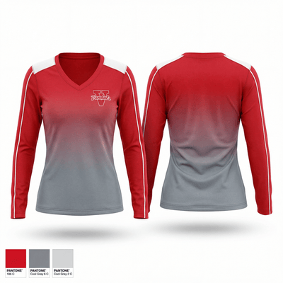 Vandalia Vandals 57126239 Women's Long Sleeve V-neck Shirt - 1
