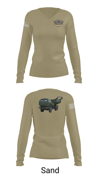 Womens Long Sleeve Vneck Shirt, 182nd Field Artillery, Army, Teamtime, Team time, sublimation, custom sports apparel, team uniforms, spirit wear, spiritwear, sports uniforms, custom shirts, team store, custom team store, fundraiser sports, apparel fundraiser