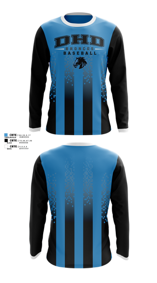 Long Sleeve Performance Shirt, DHD Broncos, Baseball, Teamtime, Team time, sublimation, custom sports apparel, team uniforms, spirit wear, spiritwear, sports uniforms, custom shirts, team store, custom team store, fundraiser sports, apparel fundraiser