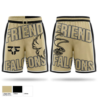 Mens Reversible Basketball Shorts, Friend Lady Falcons, Women's Basketball, Teamtime, Team time, sublimation, custom sports apparel, team uniforms, spirit wear, spiritwear, sports uniforms, custom shirts, team store, custom team store, fundraiser sports, apparel fundraiser