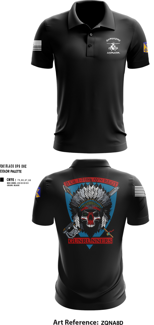 Short Sleeve Performance Polo, B Company, 1-210th Aviation Regt, Army, Teamtime, Team time, sublimation, custom sports apparel, team uniforms, spirit wear, spiritwear, sports uniforms, custom shirts, team store, custom team store, fundraiser sports, apparel fundraiser