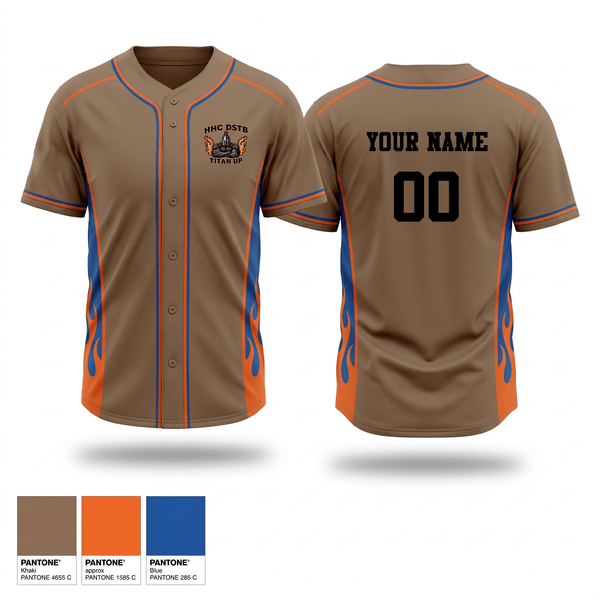 Full Button Baseball Jersey, HHC, DSTB, 3DSB, Army, Teamtime, Team time, sublimation, custom sports apparel, team uniforms, spirit wear, spiritwear, sports uniforms, custom shirts, team store, custom team store, fundraiser sports, apparel fundraiser